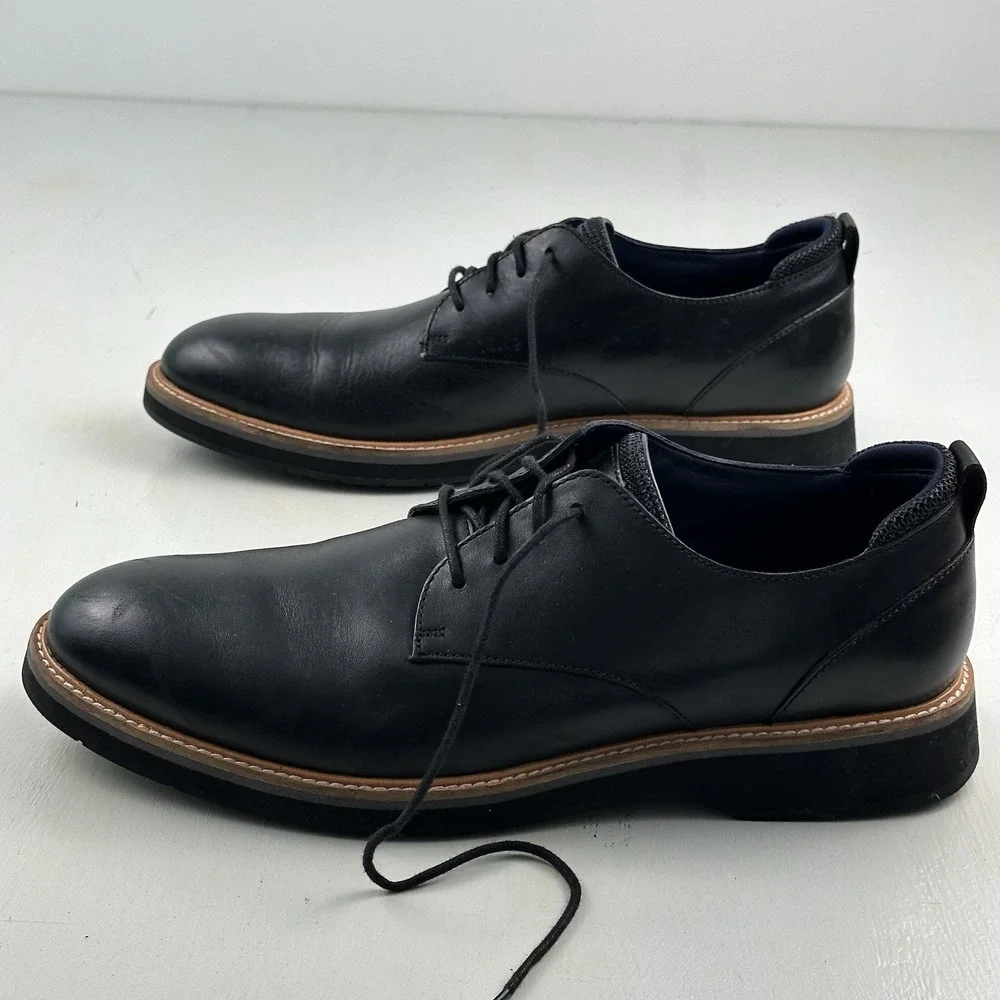 Cole Haan Osborn Grand 360‎ Plain Toe Shoes Men's 12 Oxford Black Leather C33388